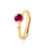 OLE LYNGGAARD Lotus 0 Tiny 18 kt. guld ring med pink turmalin