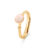 OLE LYNGGAARD Lotus ring i 18 kt. guld med rosa koral Str. 0 – TINY