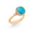 OLE LYNGGAARD Lotus 2, 18 kt. guld ring med turkis