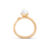 OLE LYNGGAARD Lotus 0 Tiny 18 kt. guld ring med hvid perle