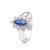 Rosetring i 14 kt hvidguld med safir og brillanter